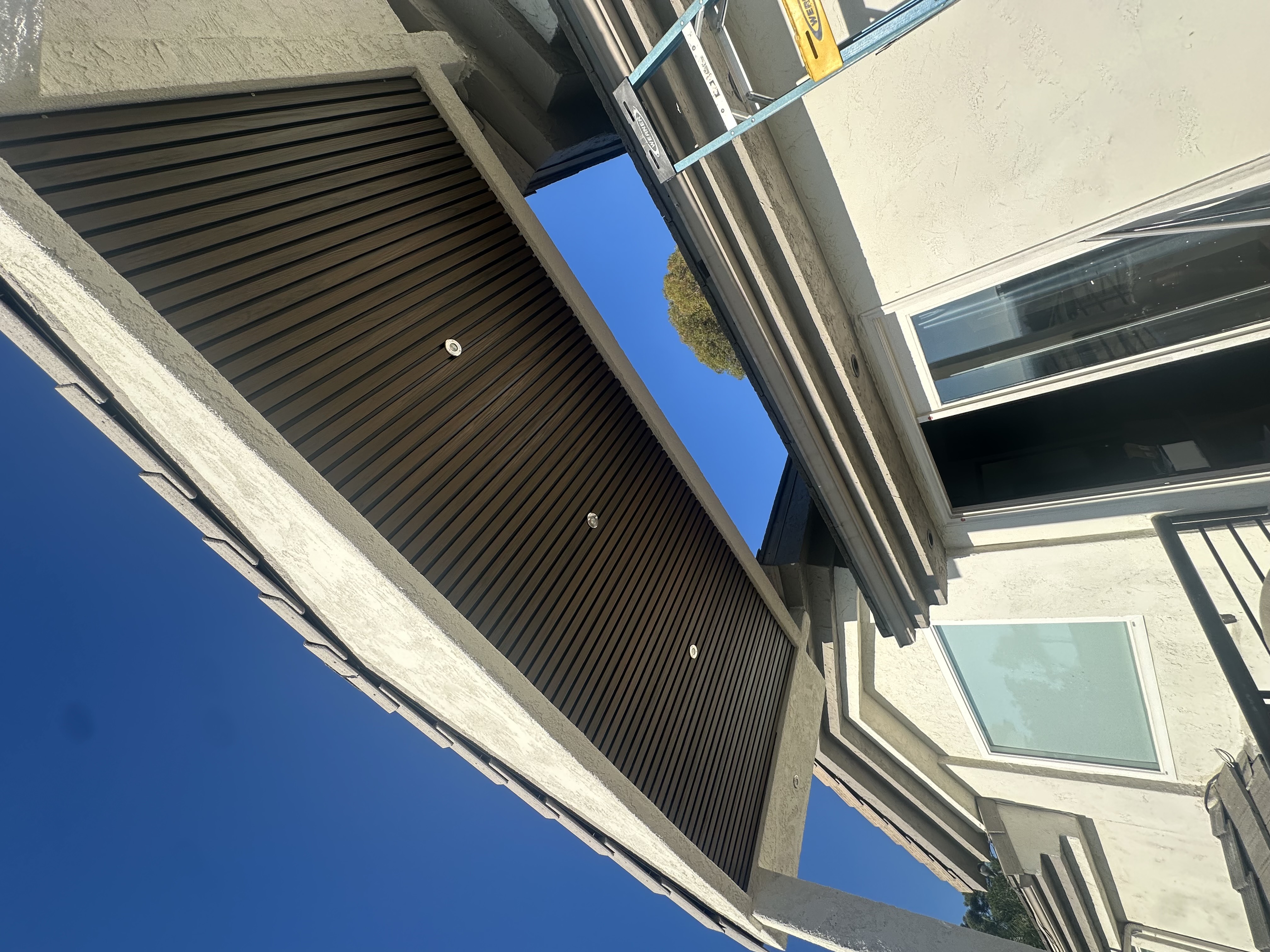 Dark Brown 3D Textured Exterior Cladding - Angle View